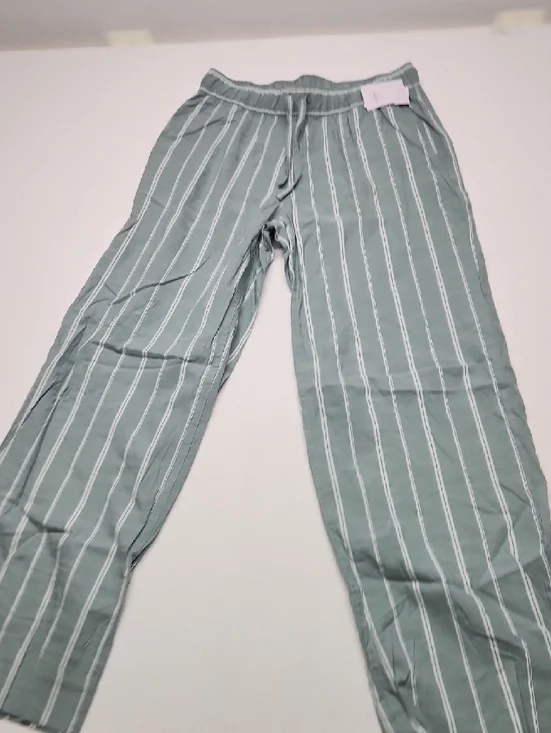 Auden-Green Striped Pajama Set - Short Sleeve Top & Pants Size S - Picture 3 of 6